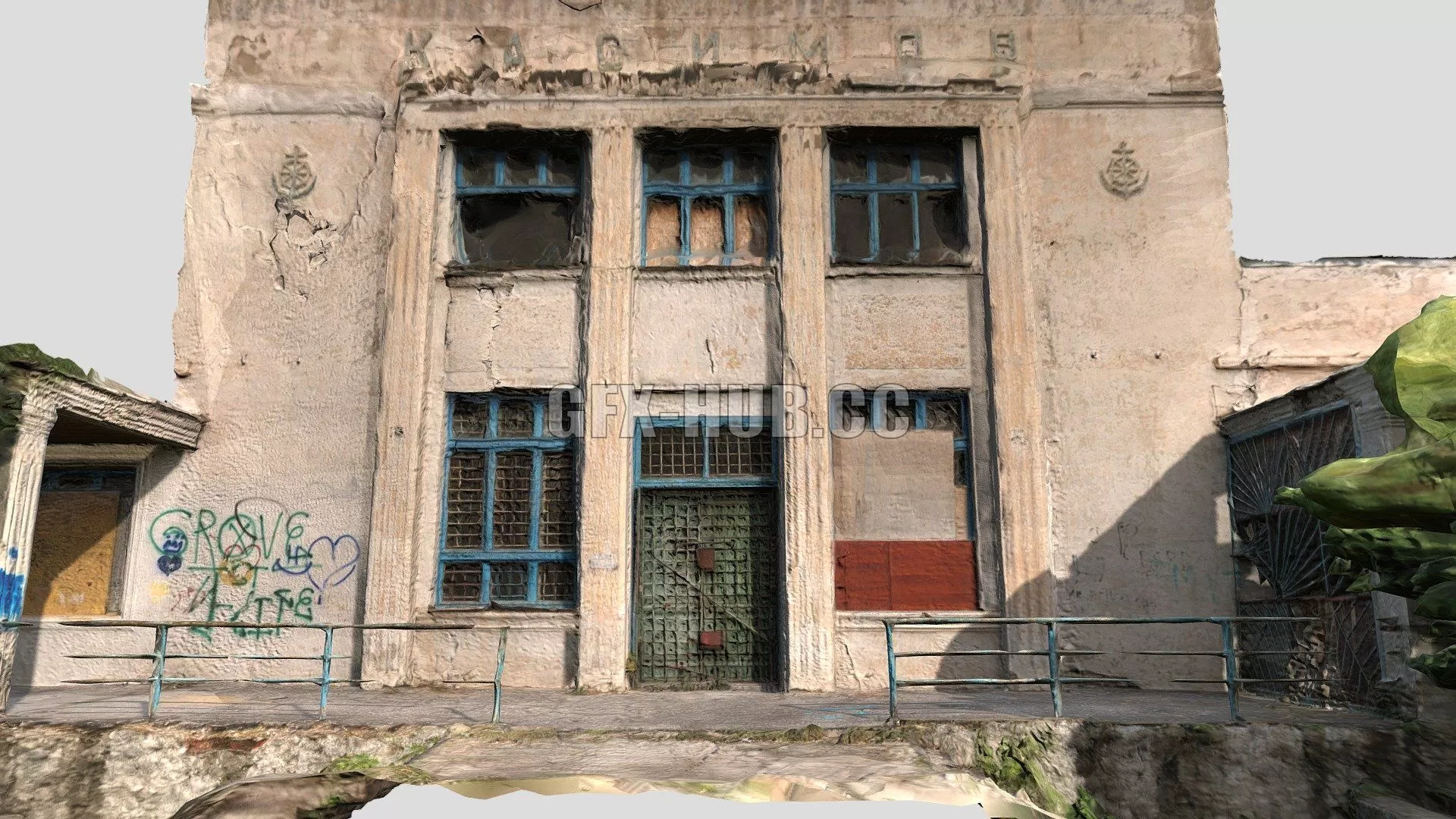 PBR Game 3D Model – River station building