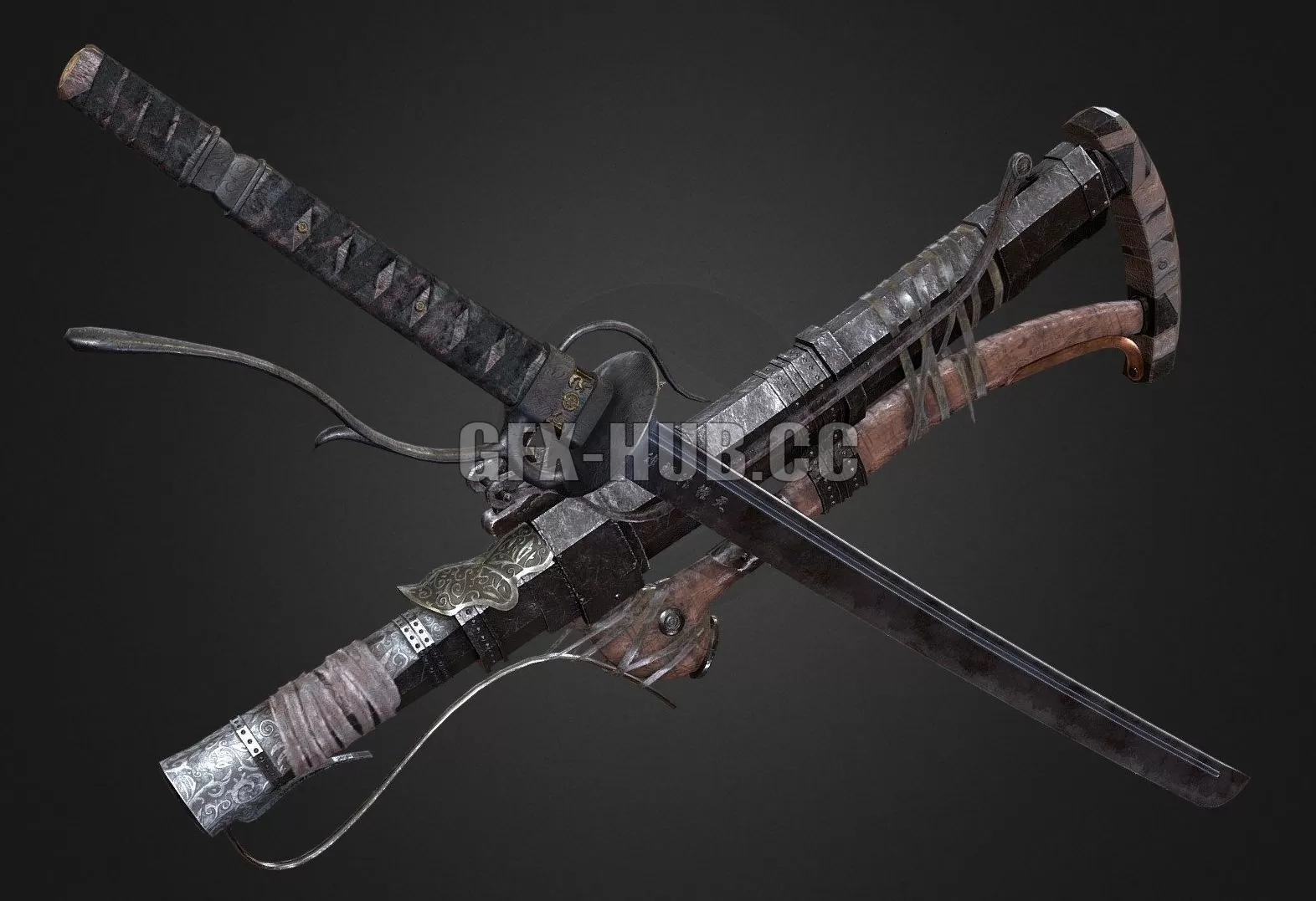 PBR Game 3D Model – Roaring Thunder-3434 Sekiro Trick Weapon
