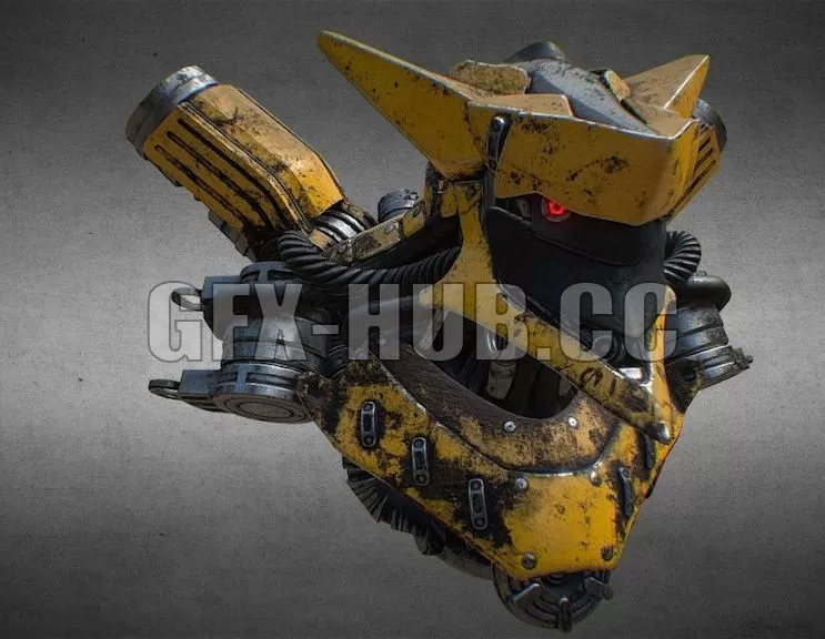 PBR Game 3D Model – Robo Helmet PBR