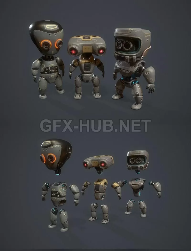 PBR Game 3D Model – Robot Kids PBR