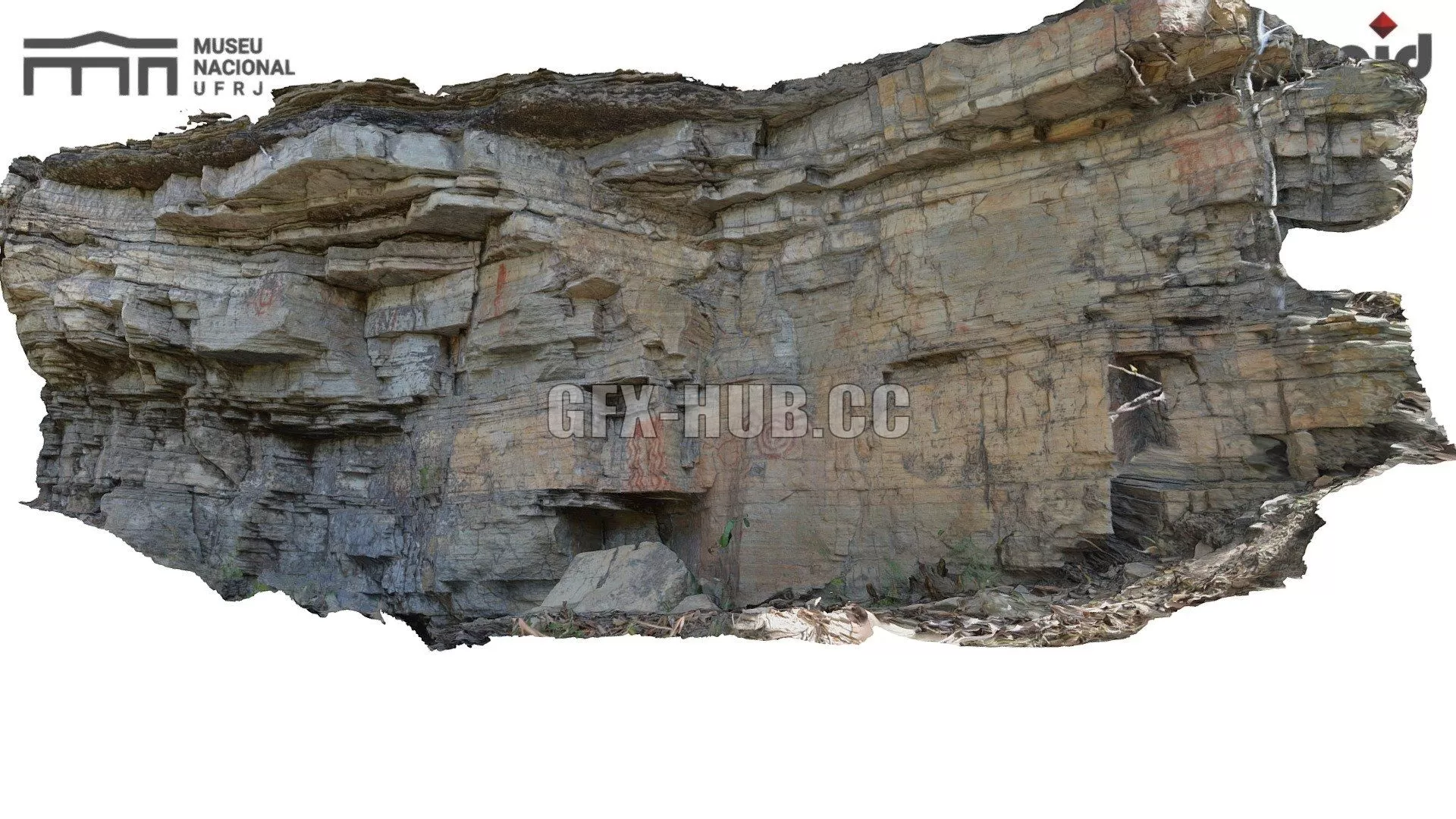 PBR Game 3D Model – Rock art shelter in Carrancas