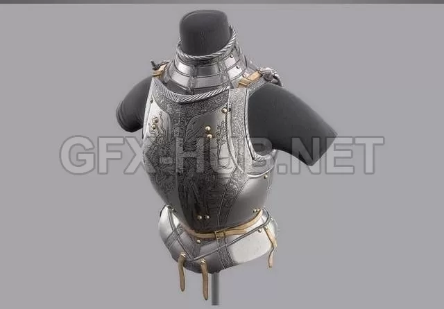 PBR Game 3D Model – Roman Emperor Breastplate
