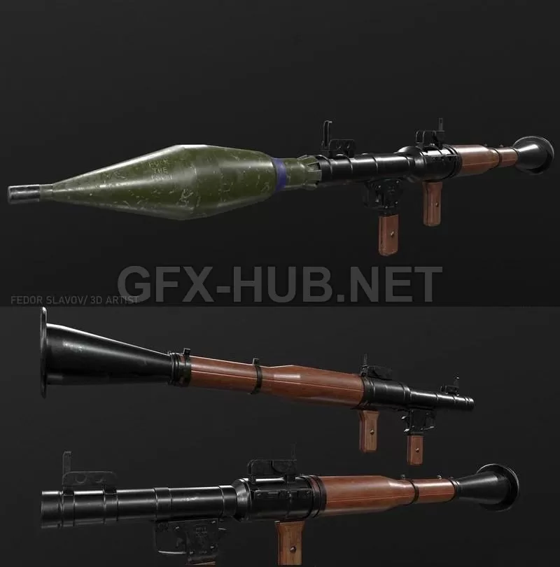 PBR Game 3D Model – RPG-7