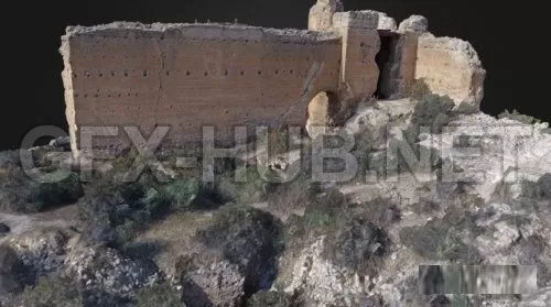 PBR Game 3D Model – Ruined Castle (obj)