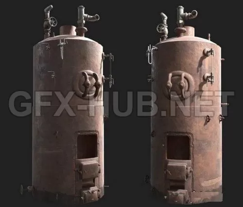 PBR Game 3D Model – Rusty Boiler