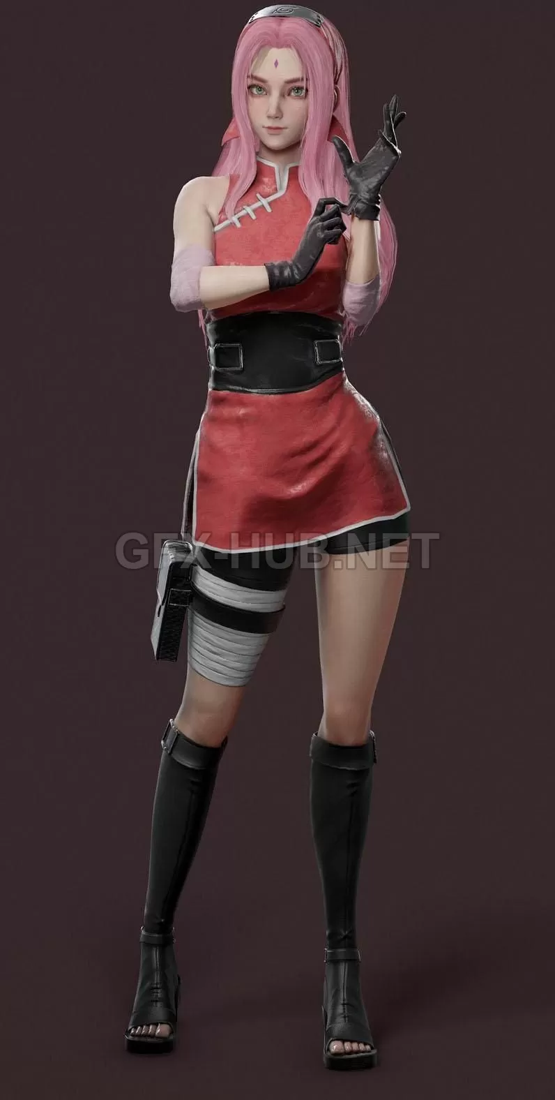 PBR Game 3D Model – Sakura