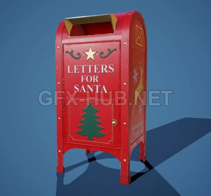 PBR Game 3D Model – Santa Post Box