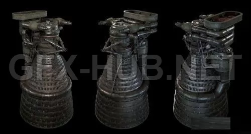 PBR Game 3D Model – Saturn V – Rocket Engine