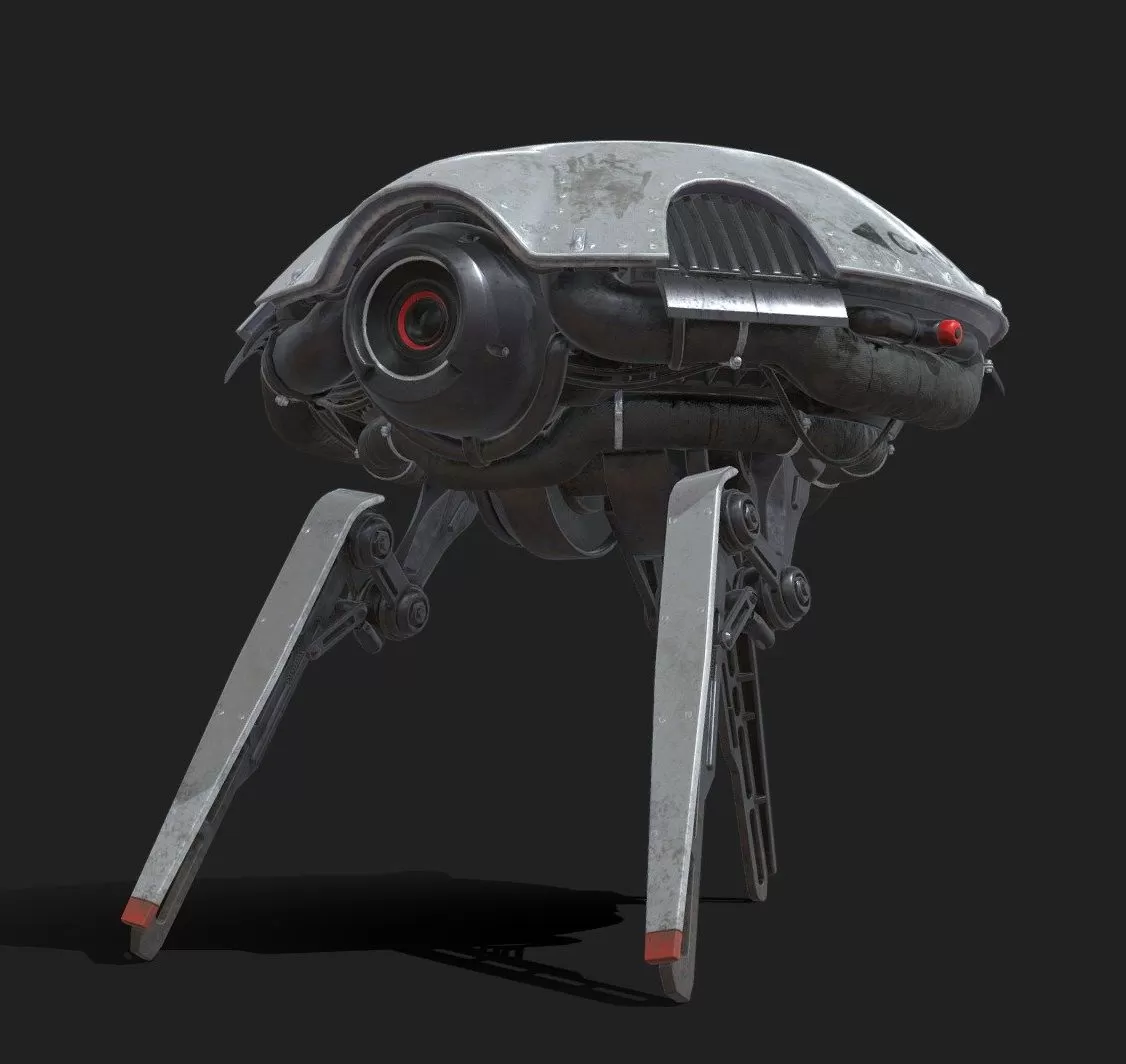 PBR Game 3D Model – Saucer Drone