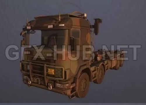 PBR Game 3D Model – Scania Military Truck