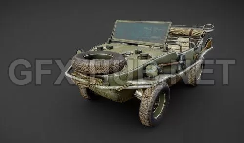 PBR Game 3D Model – Schwimmwagen Volkswagen Typ 166