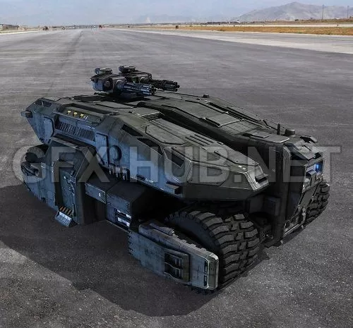 PBR Game 3D Model – Sci Fi APC