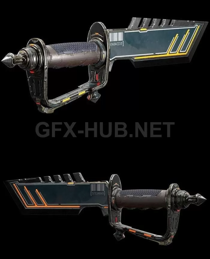 PBR Game 3D Model – Sci-Fi Dagger PBR