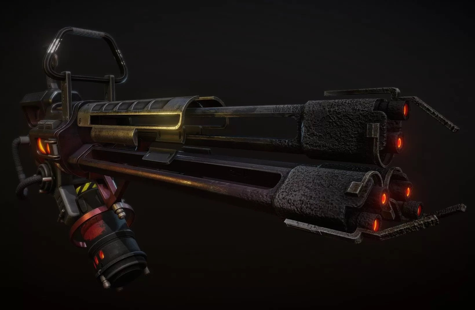 PBR Game 3D Model – Sci-fi Flamethrower