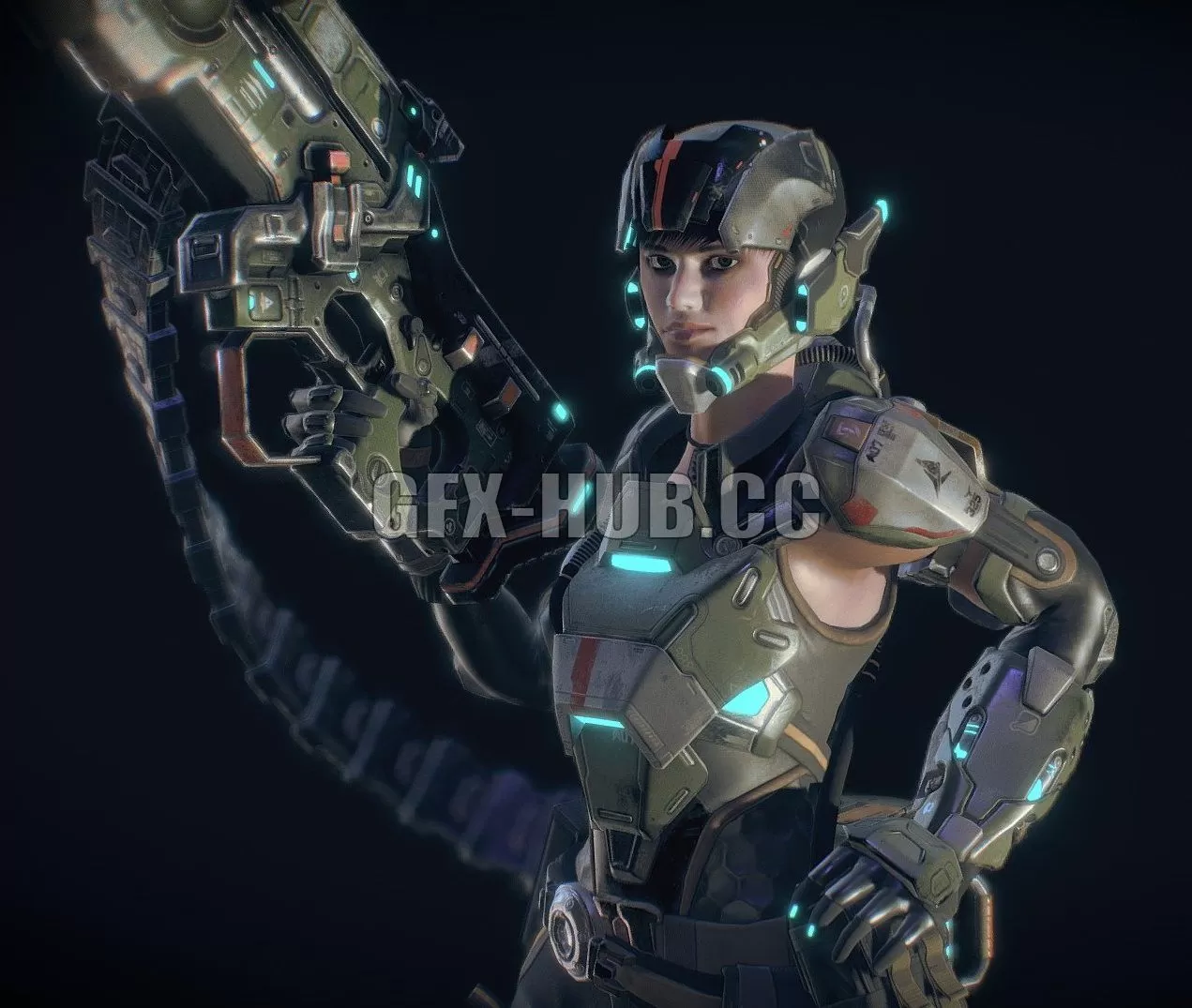 PBR Game 3D Model – Scifi Girl