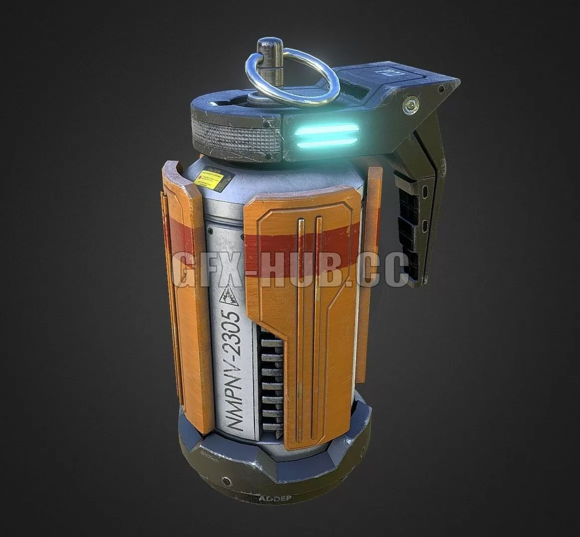 PBR Game 3D Model – SciFi grenade PBR