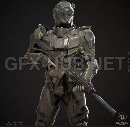 PBR Game 3D Model – SciFi Soldier PBR