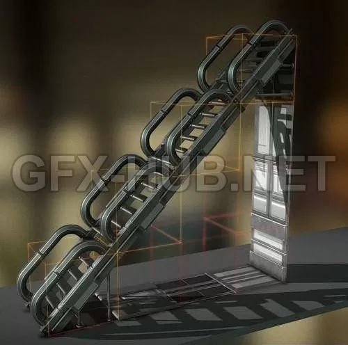 PBR Game 3D Model – Sci-Fi Staris Basic Version PBR