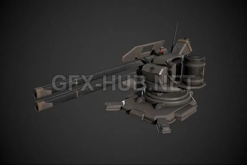 PBR Game 3D Model – Sci-Fi Turret