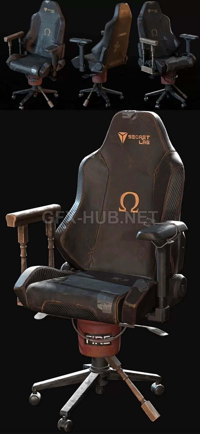 PBR Game 3D Model – Secretlab Chair PBR