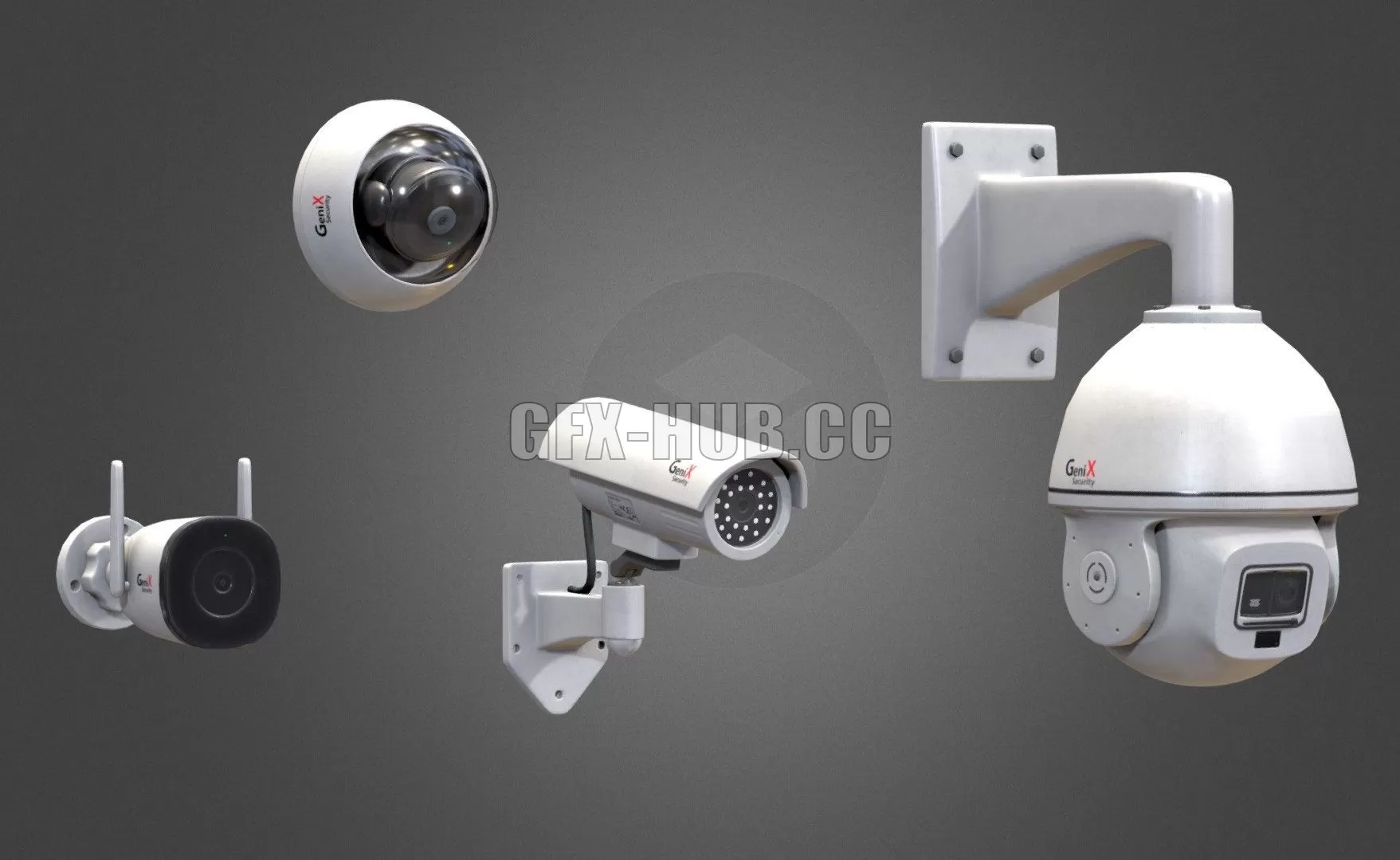 PBR Game 3D Model – Security Cameras
