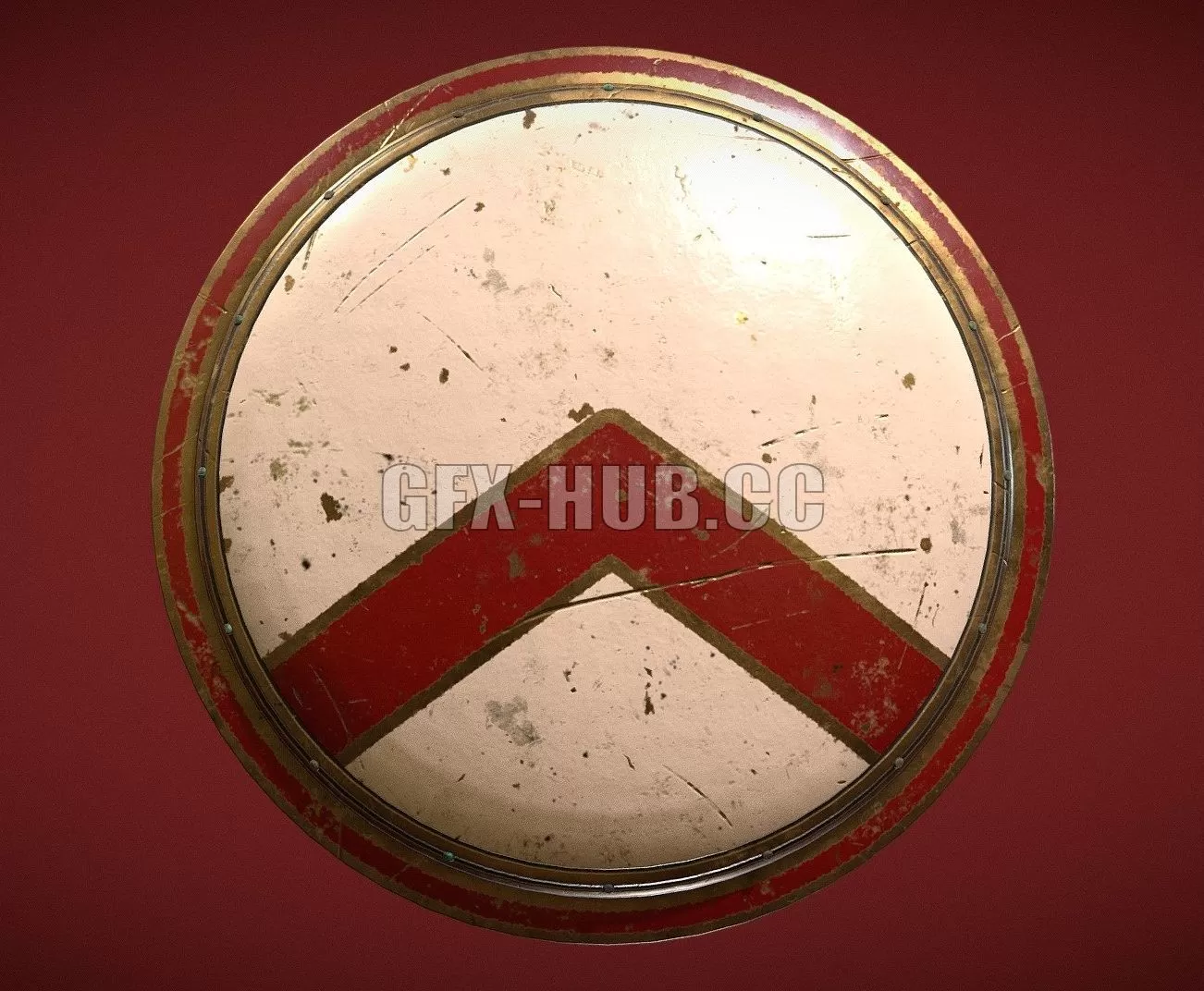 PBR Game 3D Model – Shields Hoplon