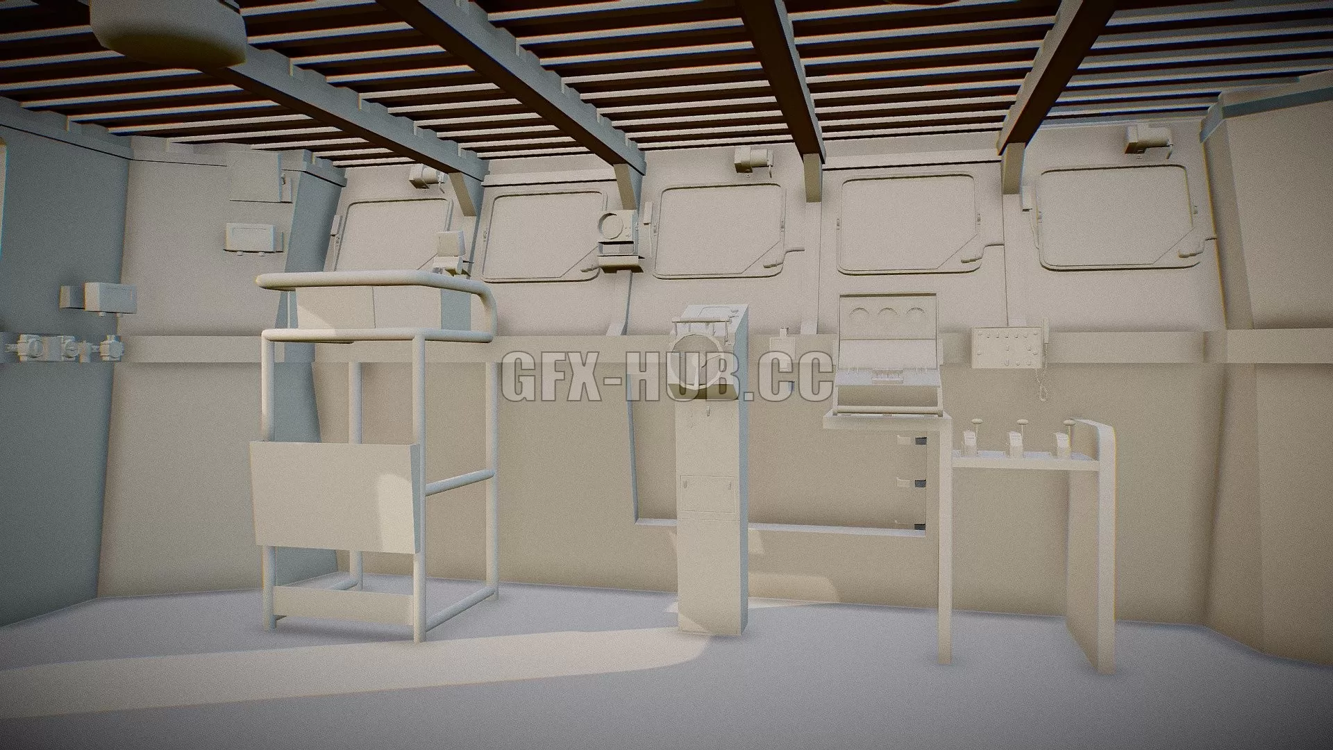 PBR Game 3D Model – Ship equipment