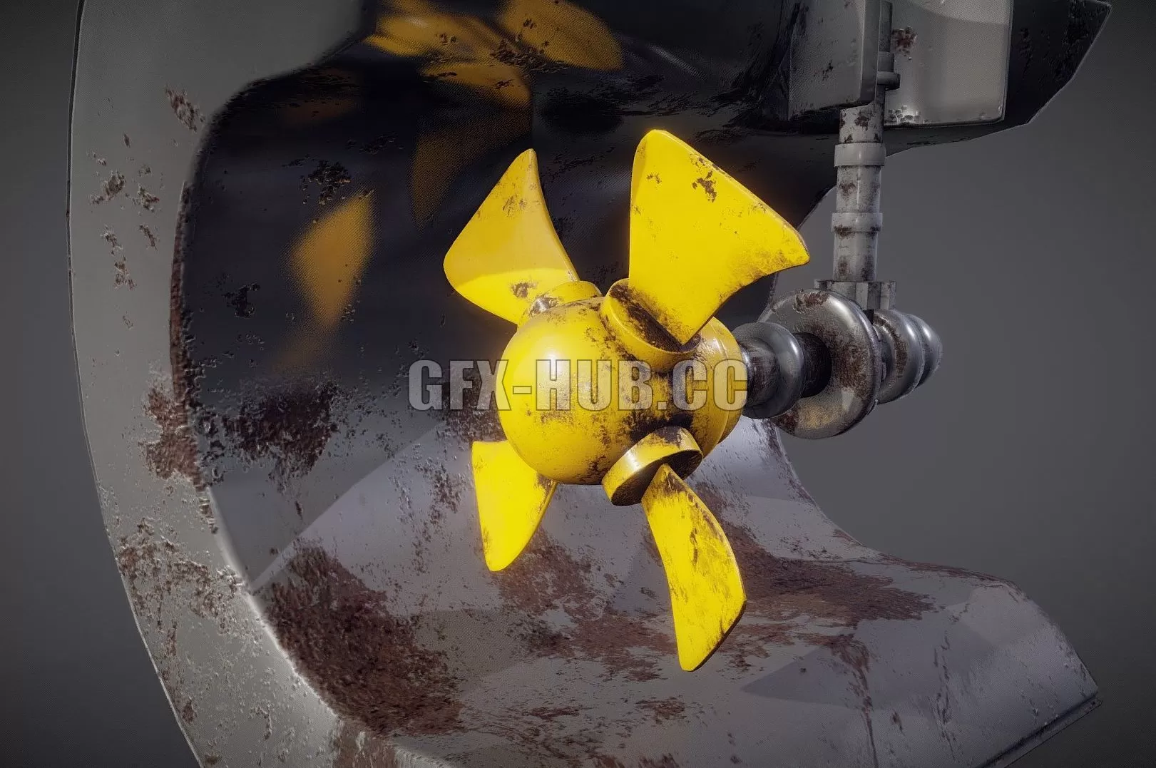 PBR Game 3D Model – Ships Propeller system