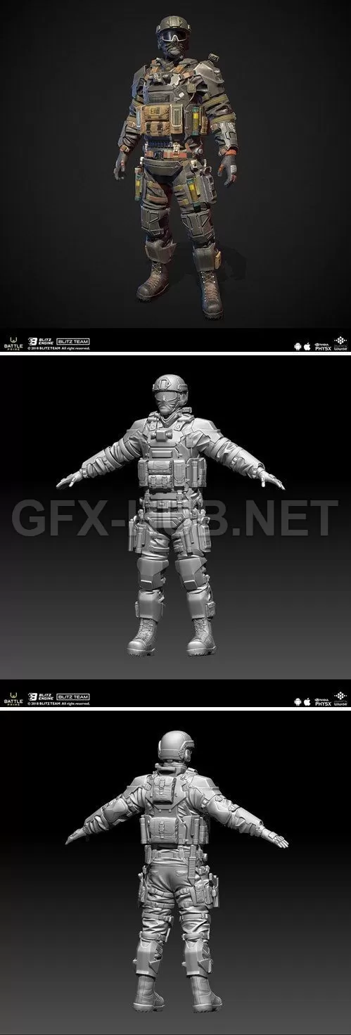 PBR Game 3D Model – Shock stormtrooper