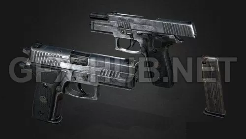 PBR Game 3D Model – Sig Sauer P229 LEGION