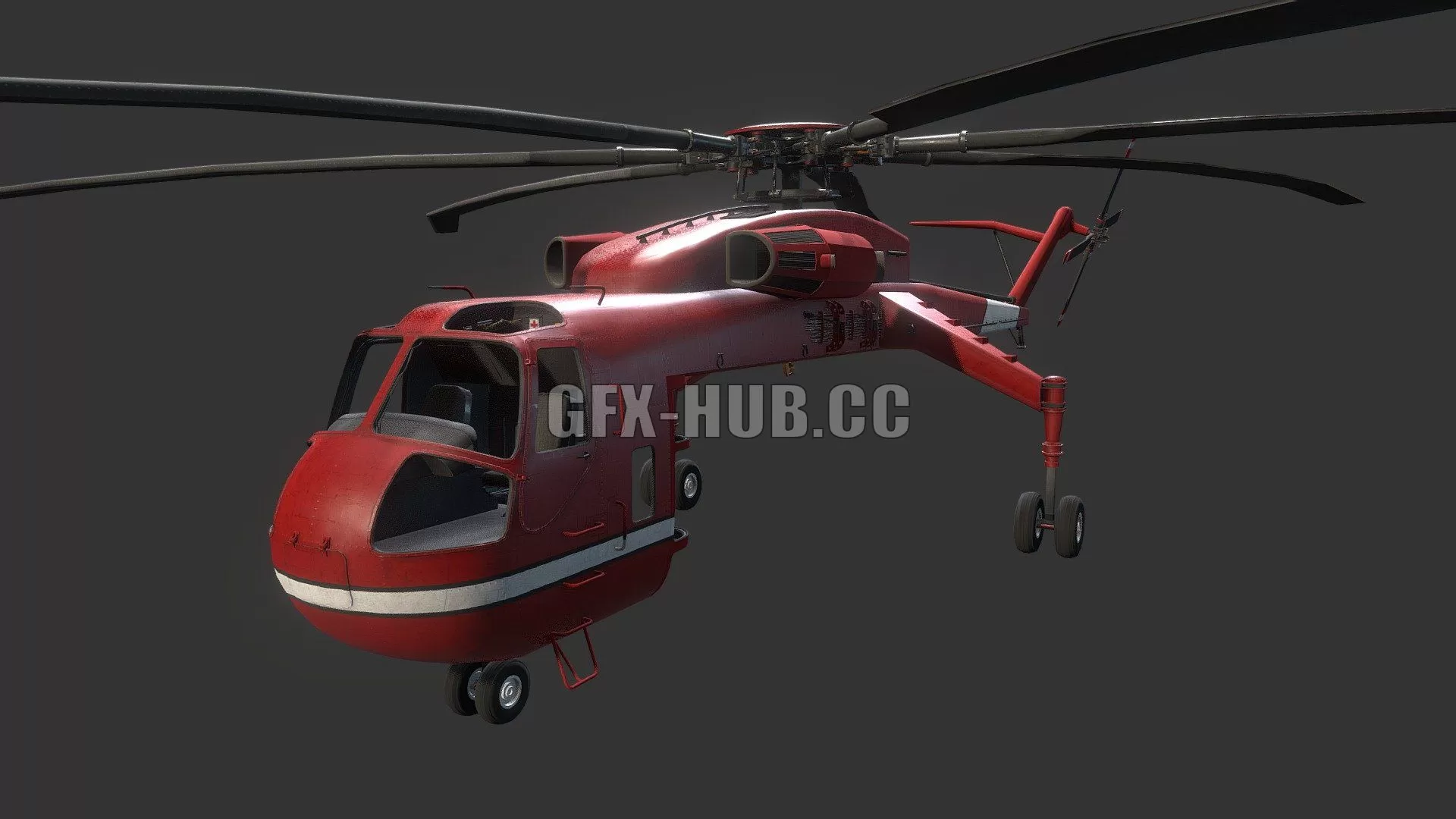 PBR Game 3D Model – Skycrane