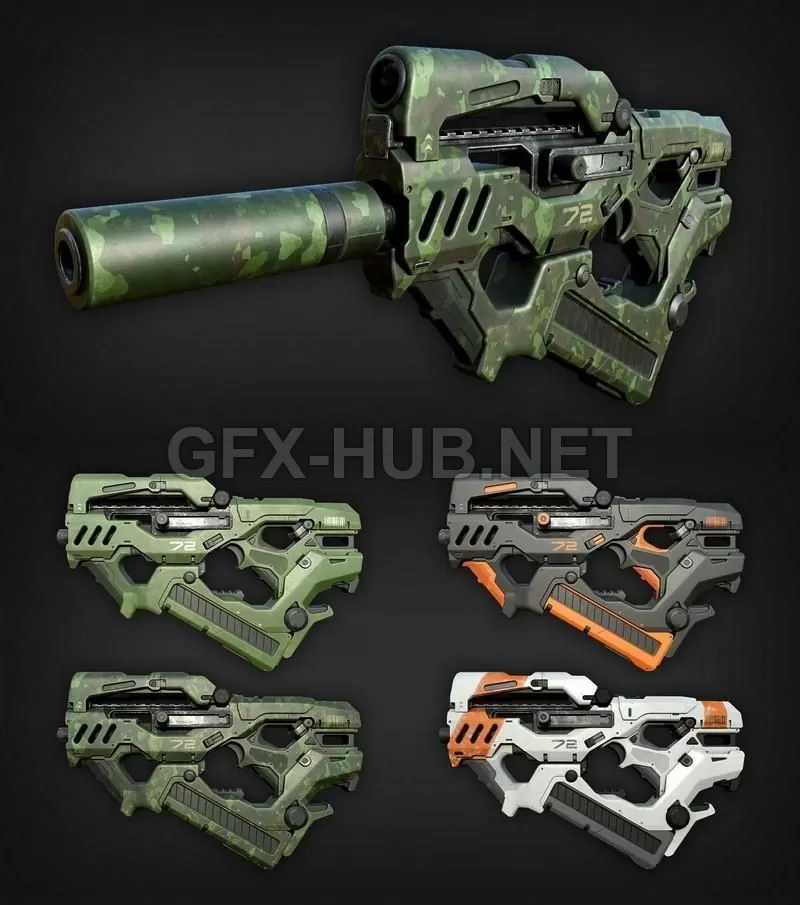 PBR Game 3D Model – SMG 48