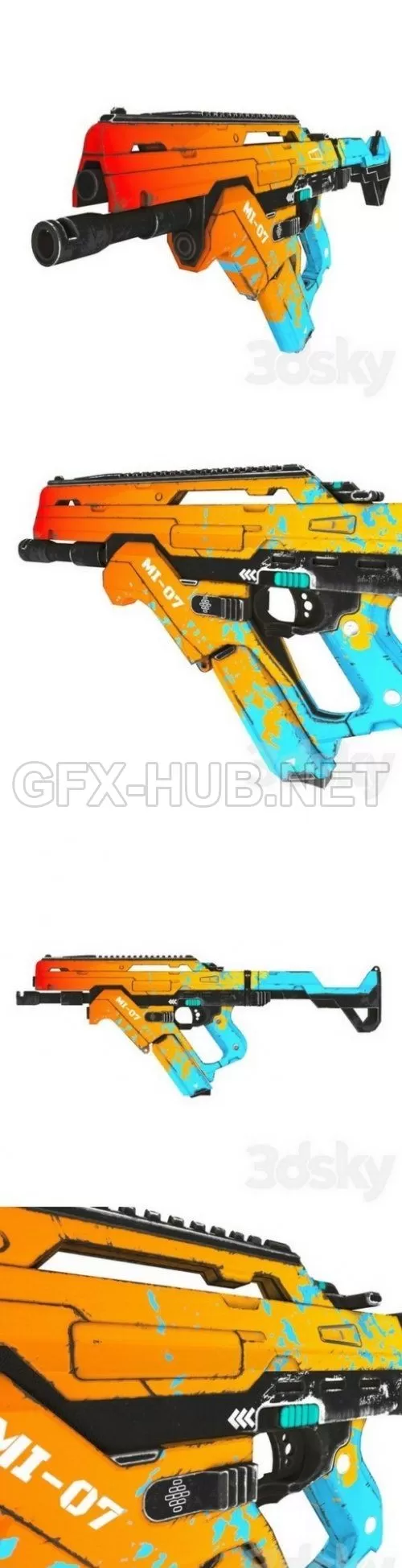 PBR Game 3D Model – SMG MI-07