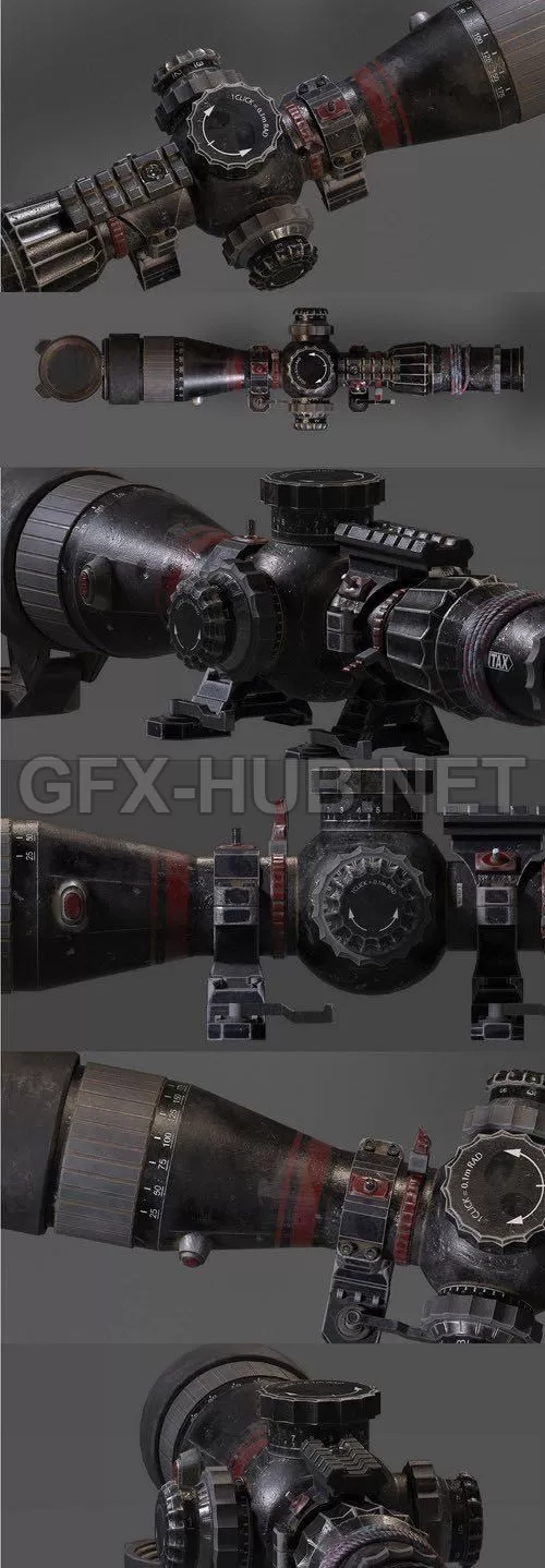 PBR Game 3D Model – Sniper Scope –