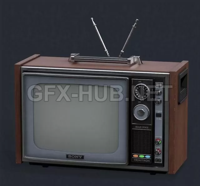 PBR Game 3D Model – Sony Trinitron CRT TV