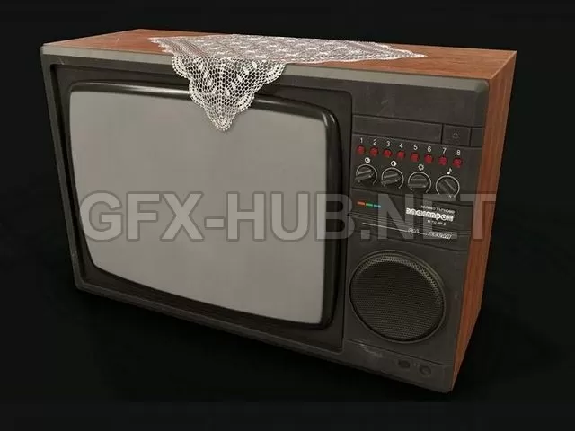 PBR Game 3D Model – Soviet TV Electron