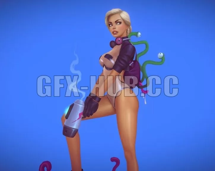 PBR Game 3D Model – Spacegirl