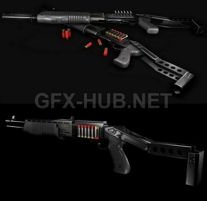 PBR Game 3D Model – SPAS-12 Shotgun