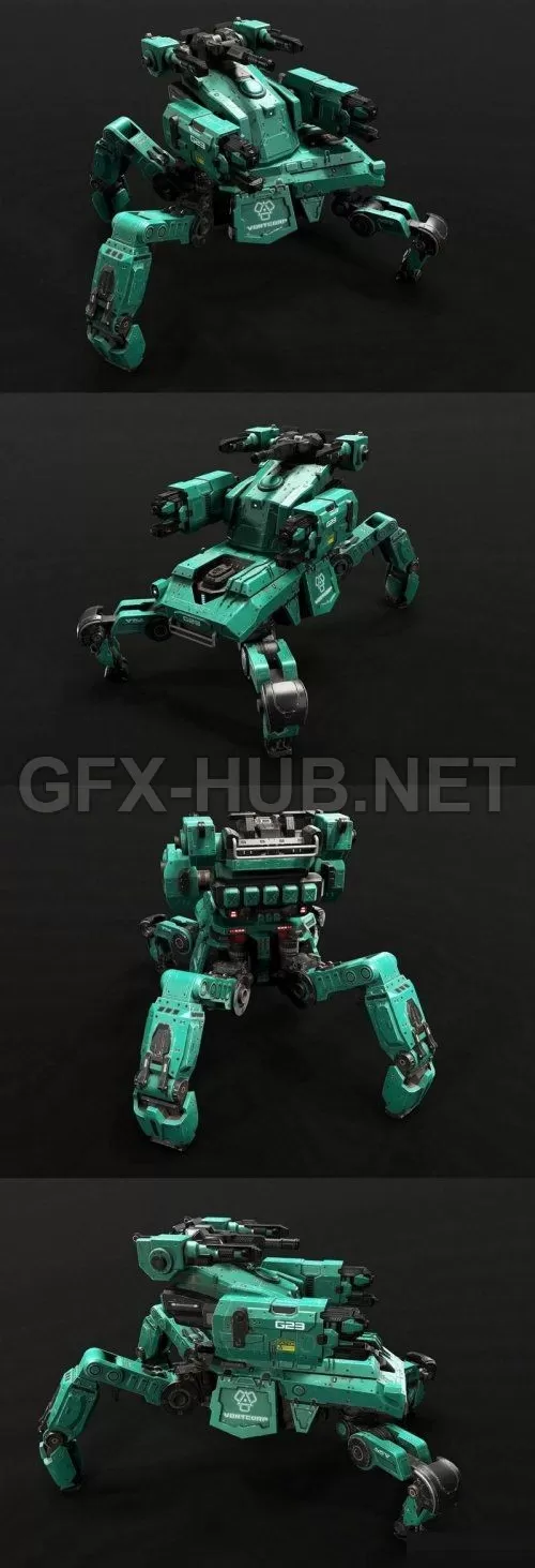 PBR Game 3D Model – Spider-Mech