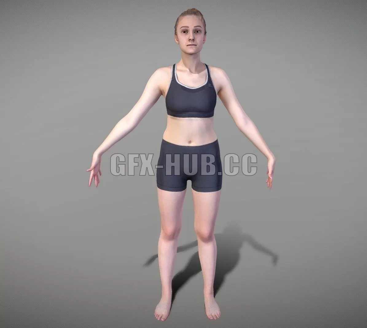PBR Game 3D Model – Sporty woman ready for animation 118