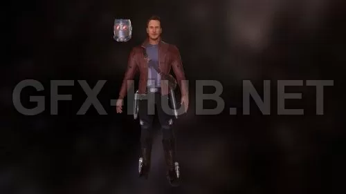 PBR Game 3D Model – Star lord (Standing pose)