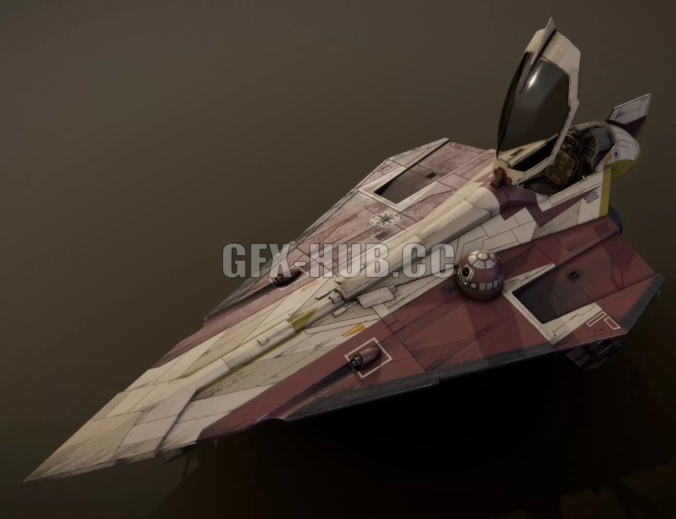 PBR Game 3D Model – Star Wars Jedi Starfighter (Obi Wan Kenobi)