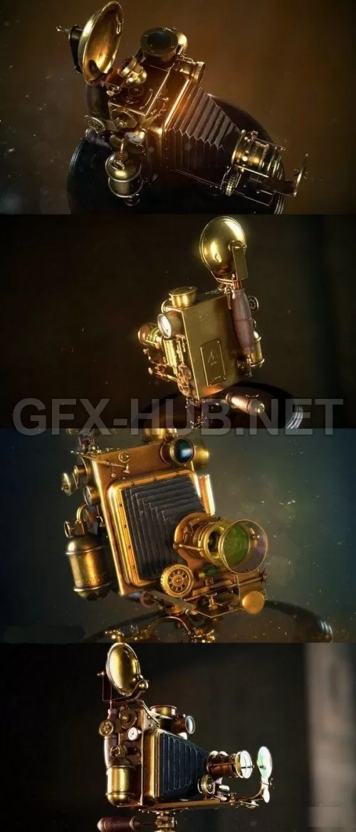 PBR Game 3D Model – Steampunk Camera