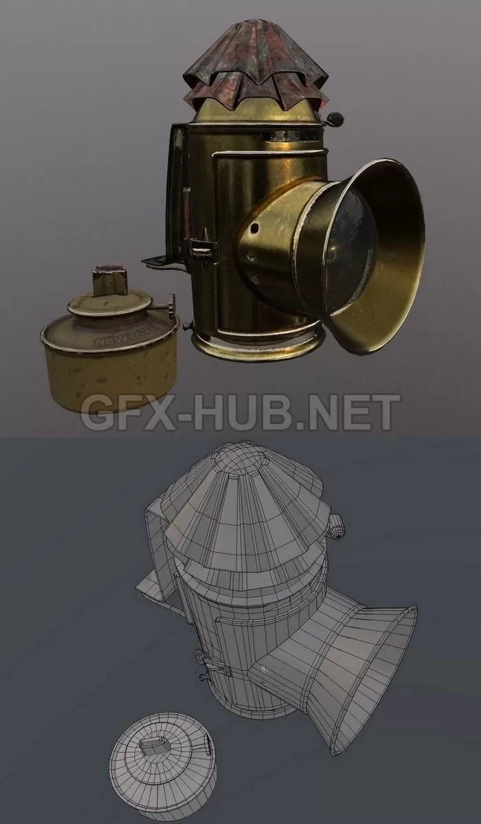 PBR Game 3D Model – Steampunk Lantern