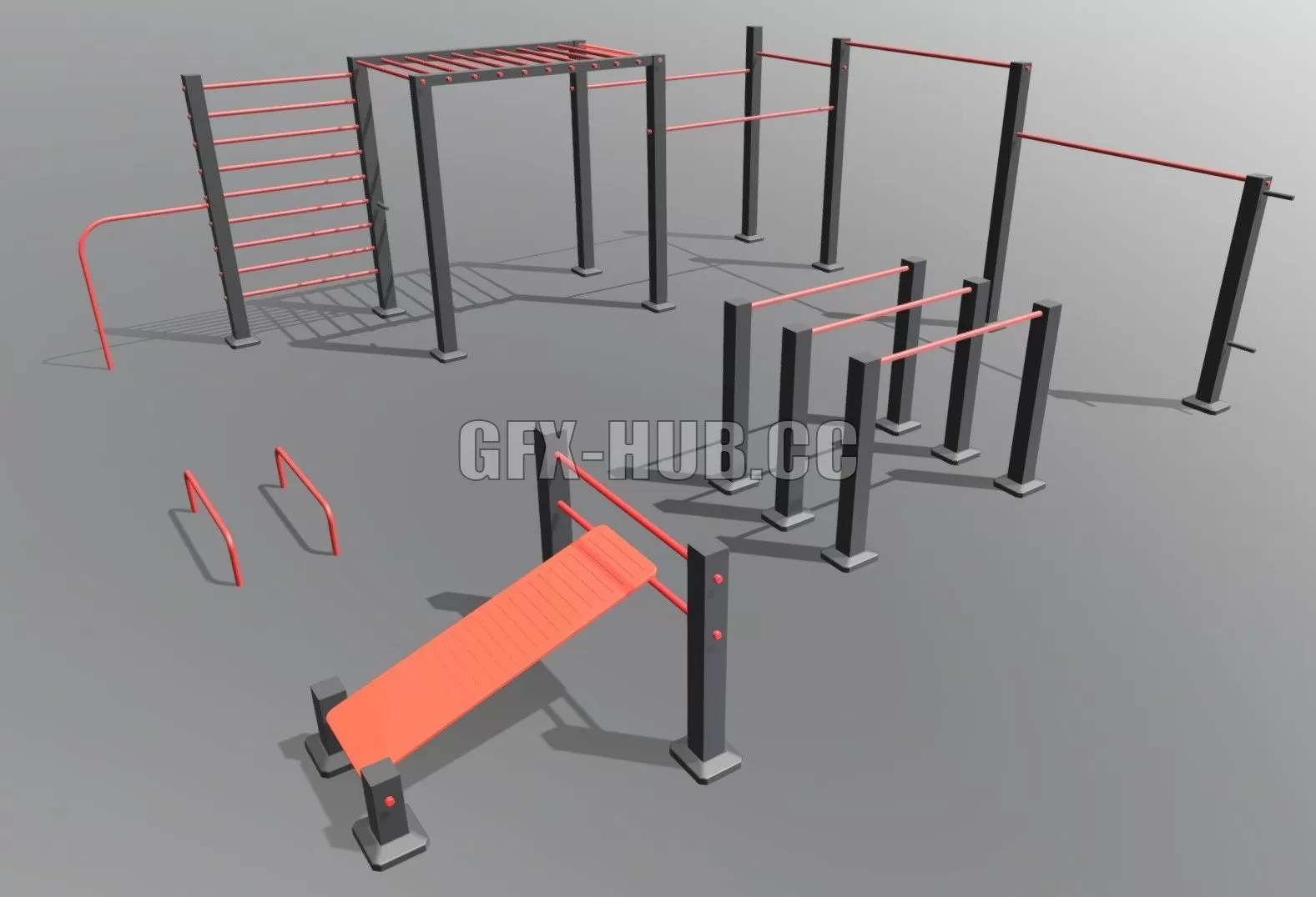 PBR Game 3D Model – Street Workout