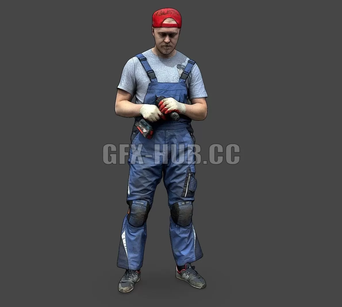 PBR Game 3D Model – Stylized Car Mechanic Character