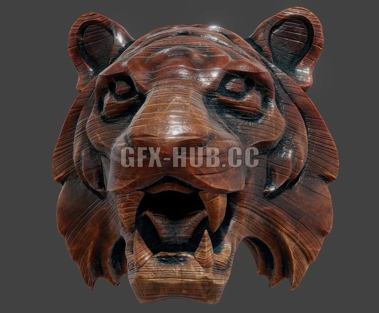 PBR Game 3D Model – Stylized Tiger Head