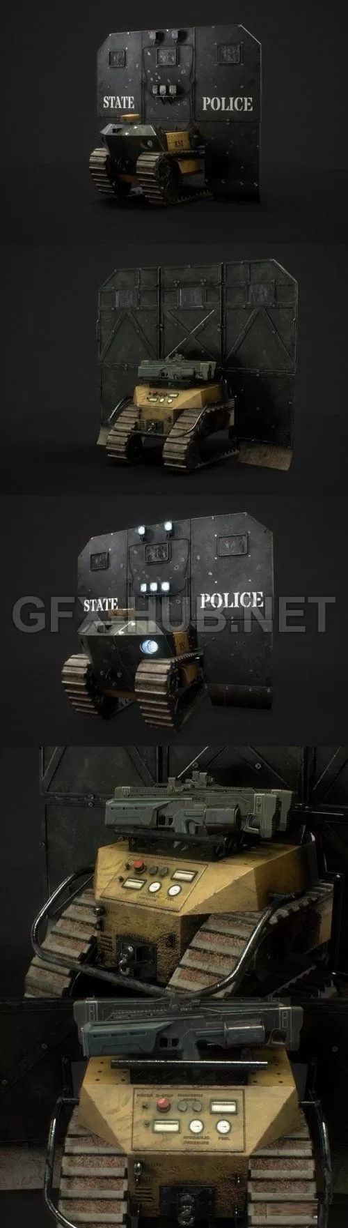 PBR Game 3D Model – SWAT RIOT BOT