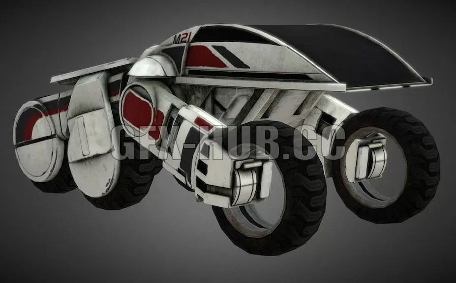 PBR Game 3D Model – Syd Mead Vehicle, Mass Effect Style