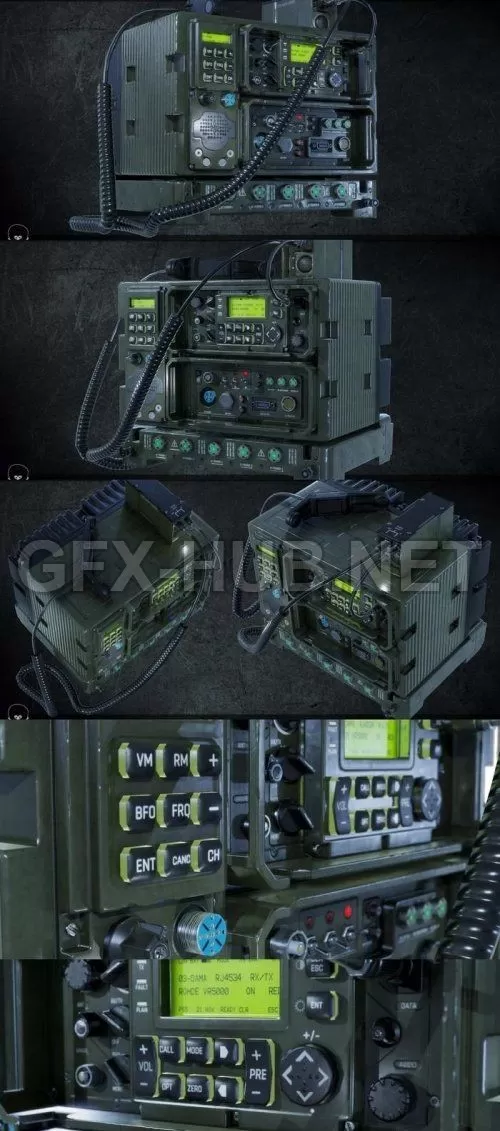 PBR Game 3D Model – Tactical Radio Communication